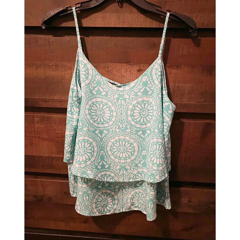 Paisley green tank top